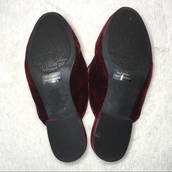 Unisa Maroon Burgundy Velvet Jeweled Embellished Slip On Mules Clogs 7 - Picture 5 of 5